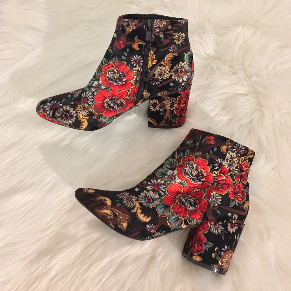 Public Desire Floral Ankle Boots
